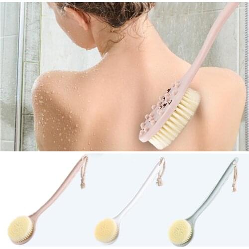 New Long Handle Hanging Soft Mesh Back Body Bath Shower Scrubber Brush Sponge Wisp Dry Exfoliation Cleaning Equipment