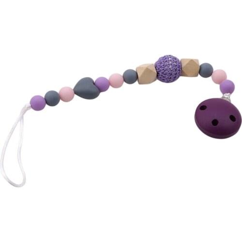 Personalized Name Baby Pacifier Clips Crochet Beads Pacifier Chain Holder Baby Teether Teething Chain Handmade Pacifier Clips