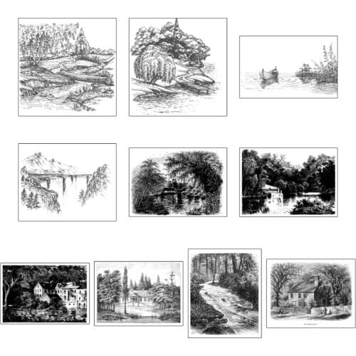 Rustic Landscape Silicone Clear Seal Stamp DIY Scrapbooking Embossing Photo Album Decorative Paper Card Craft