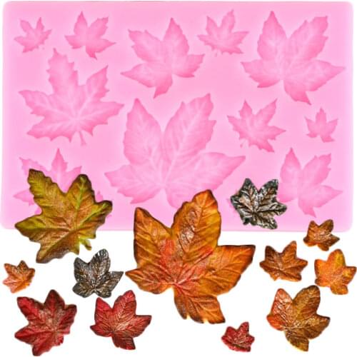 Maple Leaf Silicone Mold DIY Cupcake Topper Fondant Molds Sugarcraft Cake Decorating Tools Clay Candy Chocolate Gumpaste Moulds