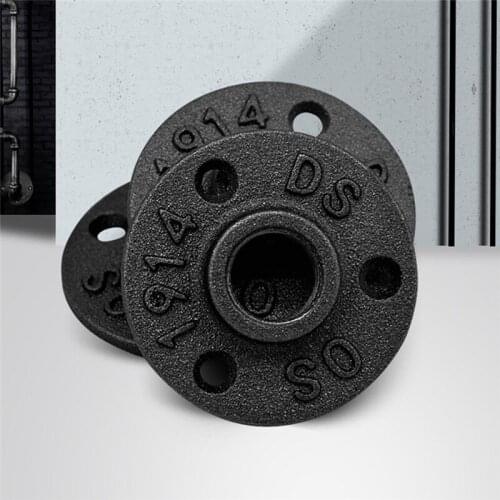1/2" 3/4" Thread Malleable Cast Iron Floor Wall Flanges Vintage Steampunk
