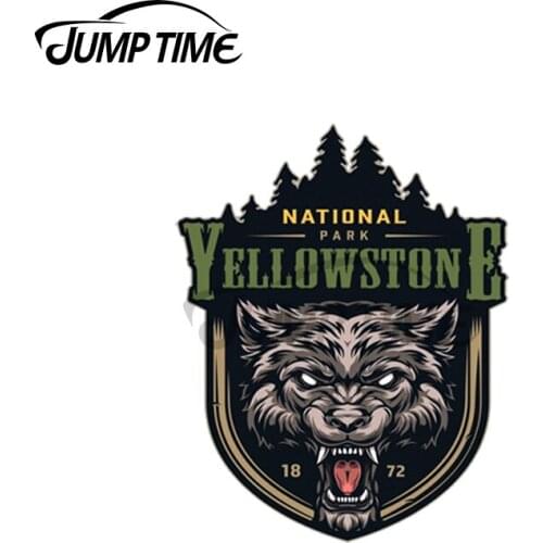 Jump Time 13 x10cm For Wolf Vintage National Park Car Sticker Motorcycle Surfboard ATV Decoration Scratch Proof Waterproof Decal