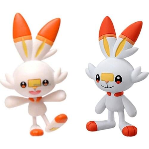 1.5" Sword and Shield Scorbunny Anime Pokemons Action Figure Dolls Toys Cartoon Cute Pokemons Toys Scorbunny Gifts for Children