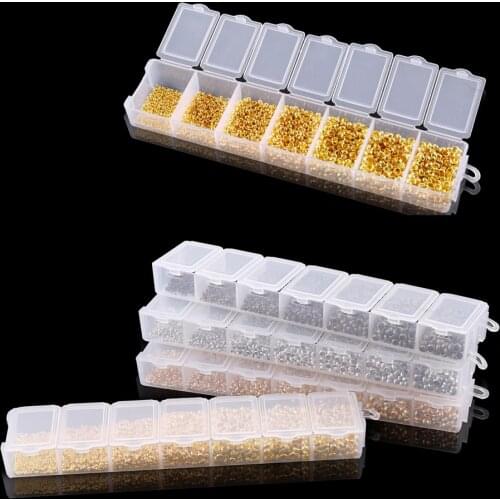 1750pcs/Box Mixed Color Ball Crimp End Beads Earring Necklace Chain For DIY Bracelet Jewelry Making kits Findings Supplies sets