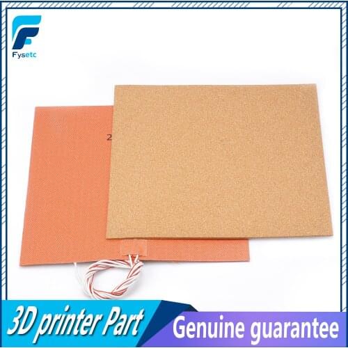 220V 600W Silicone Heater Pad Mat 300X300mm + Adhesive Cork Sheet 300*300*3mm Heated Bed Hot Plate For TEVO Tornado Lulzbot Taz6