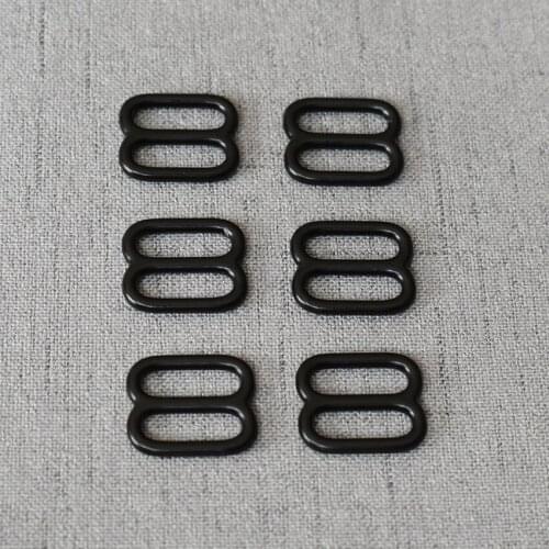 50 pcs Black 15mm Metal Tri Glide Slide Adjusters use for DIY Bag Strap Buckles Leather Belt Craft Accessories