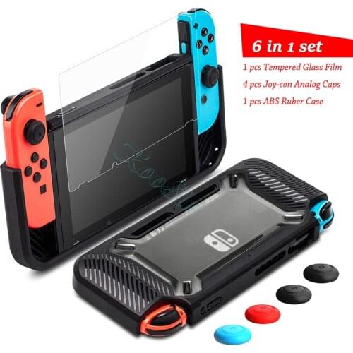 Nintend Switch Accessories Handle Grip Case Nintendoswitch Screen Protector Glass Film Nitendo Switch Silicone Cover for NS Bag