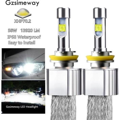 Car Headlight H7 LED H4 Light Bulbs 12V XHP70 Chip 116W 13920LM Lamp H8 H11 H13 9012 9005 9006 9007 D2H Auto Headlamp Fog Lights