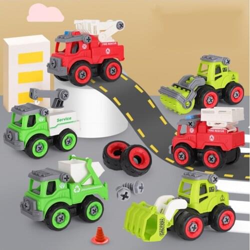 Car Toys Disassembly Loading Unloading Engineering Truck Excavator Bulldozer Children Screw Boy Creative Tool Education Toys