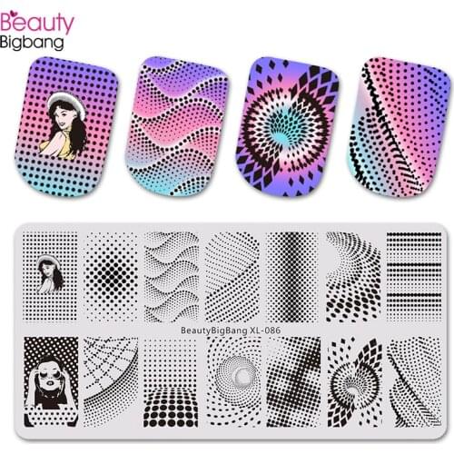 Beautybigbang Nail Art Stamping Plates Fantasy Dot Point Vortex Girl Image Stainless Steel Nails Stamping Template Mold XL-086