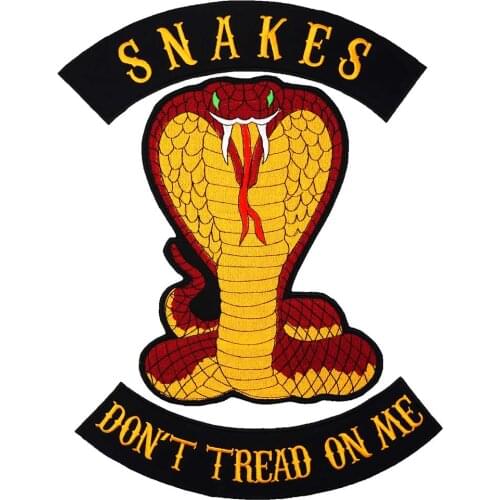 Large cobra snake Embroidered punk biker Patches Clothes Stickers Apparel Accessories Badge