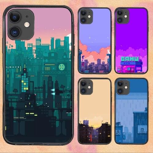 City Starry Sky For iPhone 11 Case 6 Mini Pro XS Max X XR 11 8 Plus Luxur Soft TPU Airbag Cover 12Pro 11Pro 12Mini
