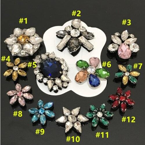 Flower rhinestone beaded patches sew on embroidery patch applique toppe patches for clothing parches para la ropa