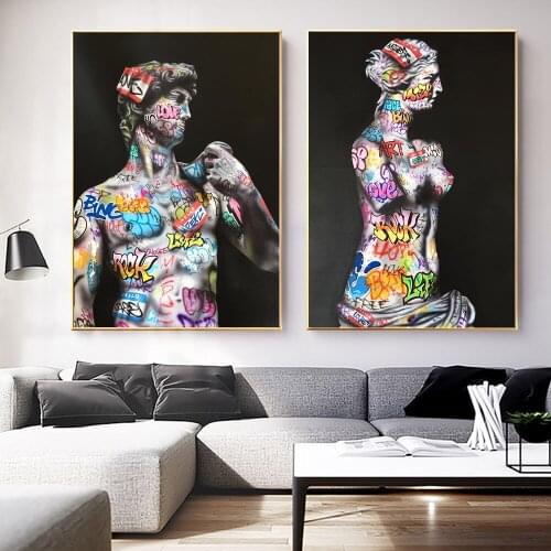 DavidS and Broken Arm Venus Classic Sculpture Prints Canvas Painting Door Of Hell Thinker Posters Home Living Room Decoration