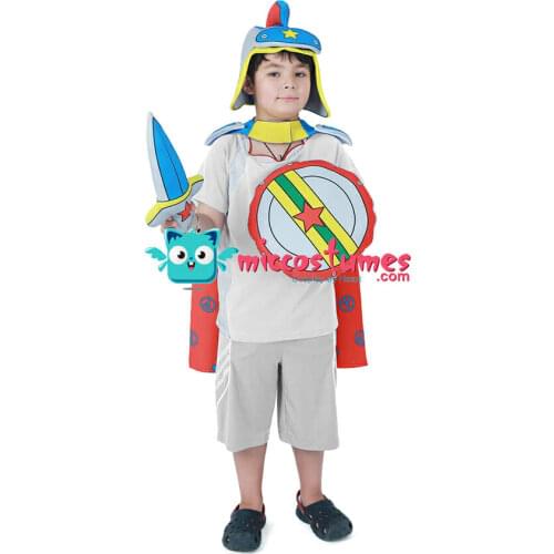 Child Cartoon Crusader Medieval Warrior & Knight Costume with Shield and Sword