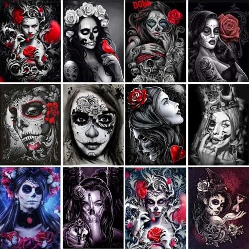 DIY 5D Diamond Painting Full Drill Square Round Drill Skull Diamond Embroidery Girl Cross Stitch Sale Handicraft Art Hobby Gift