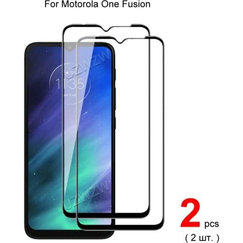 2pcs For Motorola One Fusion Full Cover Tempered Glass Screen Protector Protective Glass Guard