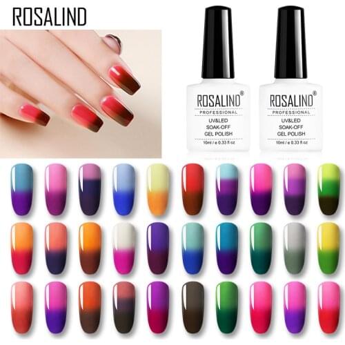 ROSALIND Gel Nail Polish 10ML Temperature Color Changing UV Nail Art Gel Lacquer Semi Permanent Gel Varnish For Nails Manicure