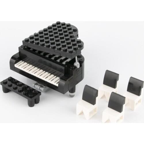 City Building Blocks Grand Piano with 4 Chair for audience Consert Toys For Children Education Gift Friends Figures MOC City Set