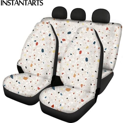 INSTANTARTS Pastel Terrazzo Seamless Pattern Easy Clean Car Accessories Vehicle Seat Covers Comfortable Car Seat Cushion for Car