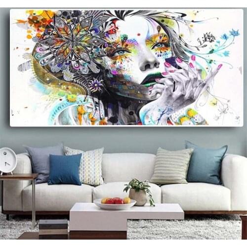 Girl Canvas Art Painting Butterfly Girl Wall Art Prints Modern Girl With Flowers Poster Abstract Cuadros Picture For Living Room