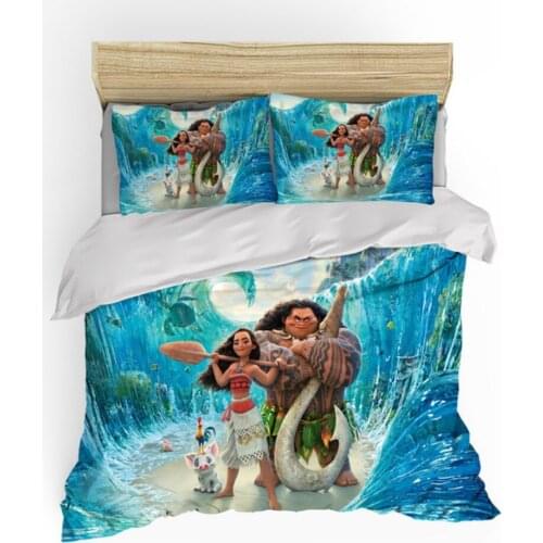 Disney Moana Bedding Set Duvet Cover PillowCase Single Twin King Size Bedroom Decoration Cartoon Boy Girls Bed Gifts Bedding