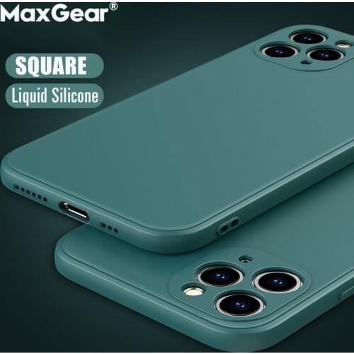 Square Liquid Silicone Case For iPhone 11 12 13 Pro Max Mini XS X XR Original Cover On iPhone 8 7 Plus SE 2020 Luxury Soft Kilif