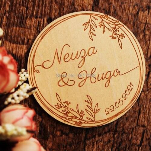 Lavender Wreath Flower Save The Date Magnet With Name And Date , Custom Wedding Invitations