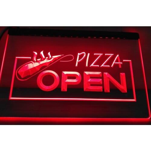 LB026- OPEN Pizza Restaurant Displays LED Neon Light Sign home decor crafts