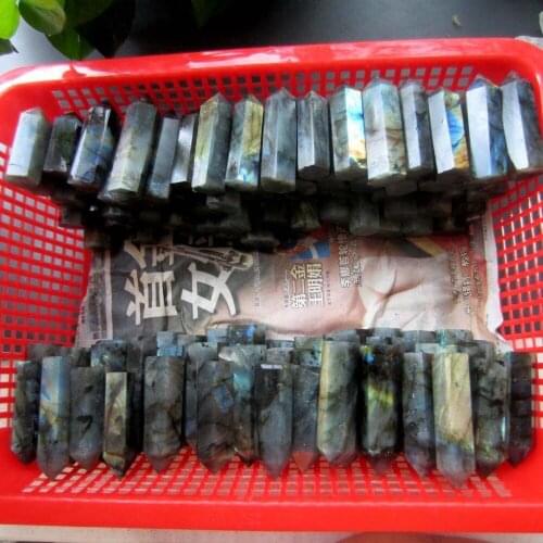 BEST!!! 5000g Natural beautiful labradorite QUARTZ CRYSTAL WAND POINT HEALING