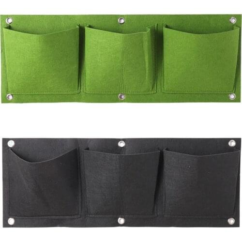 Wall Hanging Planting Bags 3 Pockets Grow Bag Planter Vertical Garden Vegetable Living Garden Bag Home Supplies 1 Pc