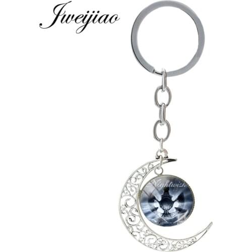 JWEIJIAO New 2019 Nightwish Music Band Logo Moon Pendant Keychain Key Chain Ring For Fans Custom Gift NW585