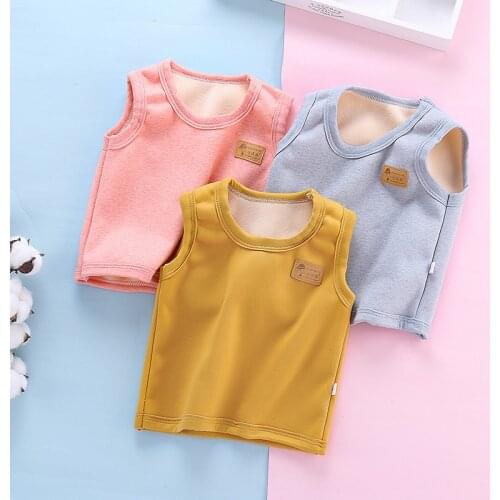 Winter New Babys Plush Warm Vest Baby Kids Cotton Fur Vests Boys Clothes Girls Toddler Inner Coat Infant Newborn Clothing