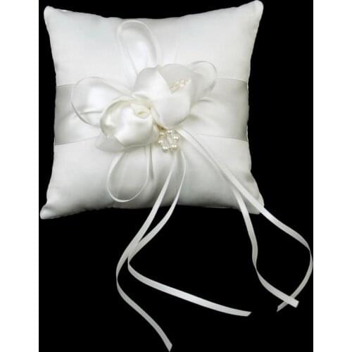 Wedding Ring Bearer Pillow Lace Decoration Cushion Ring Bearer Pillow for Wedding Ring