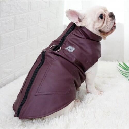 French Bulldog Clothes Winter Pug Clothing Welsh Corgi Dog Coat Leather Jacket Pomeranian Schnauzer Shiba Inu Pet Costume Outfit