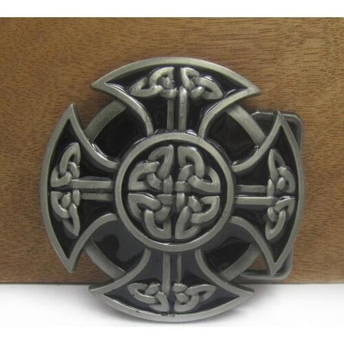 BuckleClub wholesale retro western celtic chopper cross jeans gift cowboy belt buckle FP-02155 with 4cm width loop
