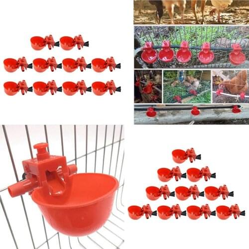 20x Poultry/Quail Water Drinking Cups Chicken Hen Plastic Automatic Drinker