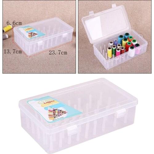 Plastic Bobbin Box Sewing Bobbins Threads Storage Sorting Case Organizer Sewing Thread Storage Box Container Clear Case Holder