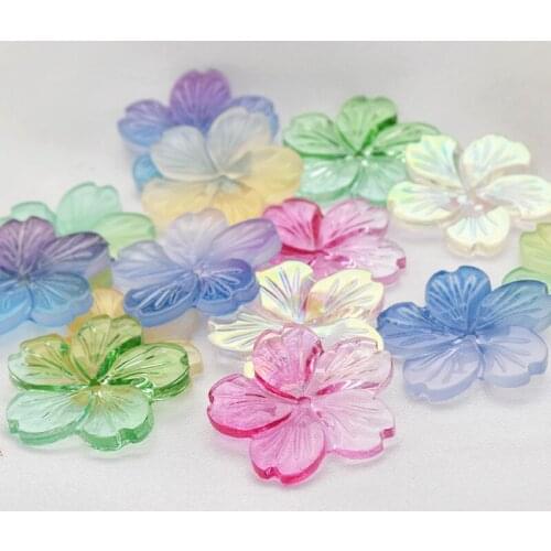 Resin Simulation Imitation Shell Cherry Flowers Pendant Charms 10pcs/lot For DIY Fashion Jewelry Making Finding Accessories