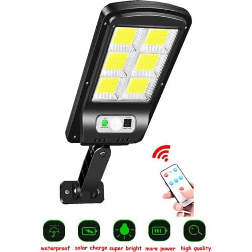 Tabular oblong Powerful Outdoor Solar light Wall Street Light With Motion Sensor IP65 Waterproof Remote Control 3 modes adjustab
