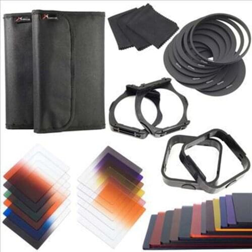 Complete Square Filter Kit Gradient Full ND Red green blue pink purple for Cokin P Series + Filter Holder + Lens Hood