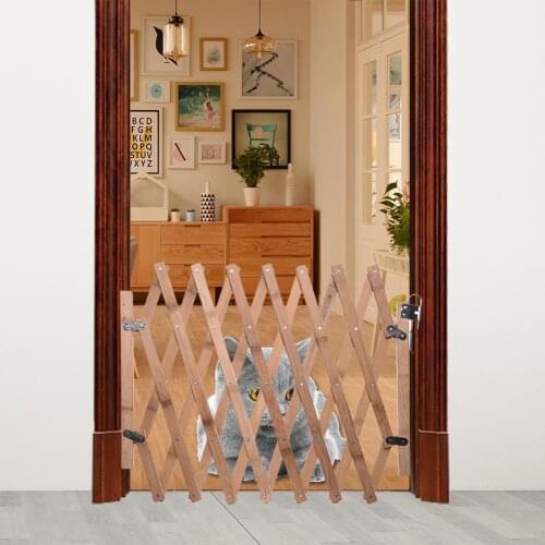 Adjustable Pet Dog Gate Dog Fence Pet Isolating Gate Indoor Playpen For Dog Space Saving Wooden Fence Sliding Door 1.8