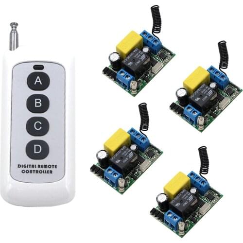 RF Digital Remote Controller Wireless Remote Control Relay Switch Receiver Security System Garage Doors AC220V New Arrival