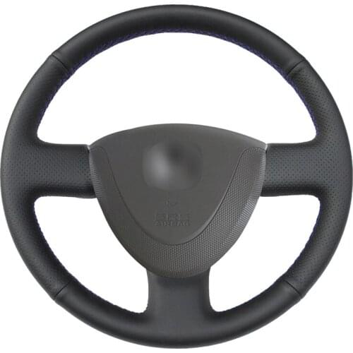 Hand-stitched DIY Black Micro Fiber Leather Car Steering Wheel Cover for Honda City 2002-2008 Fit Jazz 2001-2007 Accessories