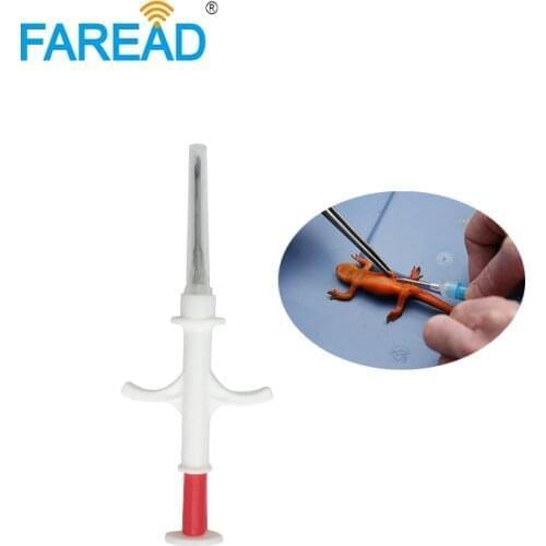 RFID ainmal glass tag smallest ISO 1.25x7mm pet microchip FDX-B fish exotic chip injector