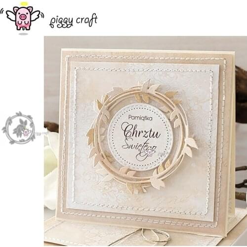 Piggy Craft metal cutting dies cut die mold Leaf ring decoration Scrapbook paper craft album card punch knife art cutter die