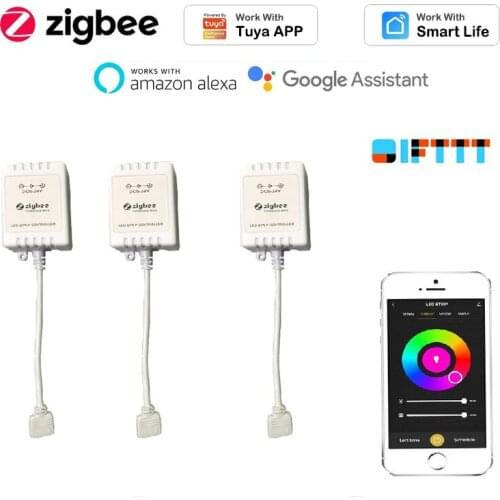 Tuya smart home Zigbee Light Strip Controller Dimmer Smart RGB Light With Controller APP Smart Life Control Alexa Google Home