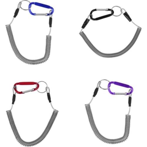 Fishing Pole Rod Fishing Lanyards Boating Ropes Coiled Fish Missed Rope Protective Steel Rope Line Tackle Accessories