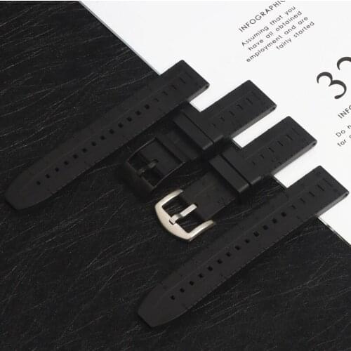 22mm Top Brand quality thick Black soft Rubber Silicone Watch band Bracelet For navitimer/avenger/Breitling strap pin buckle