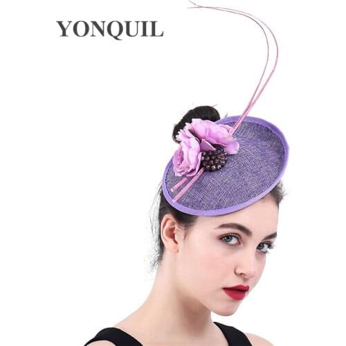 Women Elegant Flower Mesh Fascinators Hat Bridal Fancy Feather Hair Clips Fascinator Wedding Headwear Elegant Ladies Headpiece